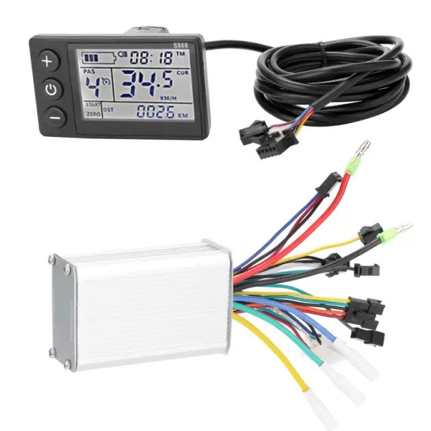 Kit de contrôle de vélo moto 350W, affichage LCD, 24V/36V /48V/52V/60V/72V, pour Scooter, avec Kit de Conversion Ebike